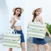 imageBluboon Waterproof Beach Tote Pool Bags for Women Ladies Extra Large Carry On Bag With Wet Compartment for Weekender TravelSage Green Stripe