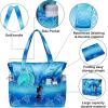 imageBluboon Waterproof Beach Tote Pool Bags for Women Ladies Extra Large Carry On Bag With Wet Compartment for Weekender TravelSea Turtle Blue