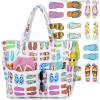 imageBluboon Waterproof Beach Tote Pool Bags for Women Ladies Extra Large Carry On Bag With Wet Compartment for Weekender TravelSlipper