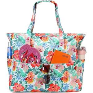 imageBluboon Waterproof Beach Tote Pool Bags for Women Ladies Extra Large Carry On Bag With Wet Compartment for Weekender TravelOrange