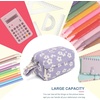 image:imageBluboon Big Capacity Pencil Case Pencil Pouch Pen Case School Supplies Cute Pencil Box Pencil Bag for Teen Girls Boys Women Man Brown White CheckedBeige Flower Purple