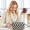 image:imageBluboon Big Capacity Pencil Case Pencil Pouch Pen Case School Supplies Cute Pencil Box Pencil Bag for Teen Girls Boys Women Man Brown White CheckedBlack White Checked