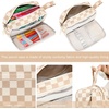 image:imageBluboon Big Capacity Pencil Case Pencil Pouch Pen Case School Supplies Cute Pencil Box Pencil Bag for Teen Girls Boys Women Man Brown White CheckedBrown White Checked