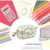 image:imageBluboon Big Capacity Pencil Case Pencil Pouch Pen Case School Supplies Cute Pencil Box Pencil Bag for Teen Girls Boys Women Man Brown White CheckedFlower Green