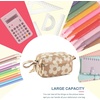 image:imageBluboon Big Capacity Pencil Case Pencil Pouch Pen Case School Supplies Cute Pencil Box Pencil Bag for Teen Girls Boys Women Man Brown White CheckedFlower Brown