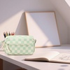 image:imageBluboon Big Capacity Pencil Case Pencil Pouch Pen Case School Supplies Cute Pencil Box Pencil Bag for Teen Girls Boys Women Man Brown White CheckedGreen White Checkered