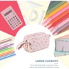 image:imageBluboon Big Capacity Pencil Case Pencil Pouch Pen Case School Supplies Cute Pencil Box Pencil Bag for Teen Girls Boys Women Man Brown White CheckedPink bow flower 212Pink