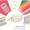 image:imageBluboon Big Capacity Pencil Case Pencil Pouch Pen Case School Supplies Cute Pencil Box Pencil Bag for Teen Girls Boys Women Man Brown White CheckedPink bow flower 212Beige