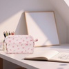 image:imageBluboon Big Capacity Pencil Case Pencil Pouch Pen Case School Supplies Cute Pencil Box Pencil Bag for Teen Girls Boys Women Man Brown White CheckedPink bow flower 212Pink