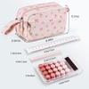 image:imageBluboon Big Capacity Pencil Case Pencil Pouch Pen Case School Supplies Cute Pencil Box Pencil Bag for Teen Girls Boys Women Man Brown White CheckedPink bow flower 212Pink