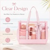 image:imageBluboon Clear Pool Tote Bag Women Beach Bags with Laundry Bag Phone Pouch Cute Bow Tote Fit 40oz Tumbler for Cruise VacationPink Jelly