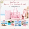 image:imageBluboon Clear Pool Tote Bag Women Beach Bags with Laundry Bag Phone Pouch Cute Bow Tote Fit 40oz Tumbler for Cruise VacationPink Jelly