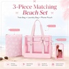image:imageBluboon Clear Pool Tote Bag Women Beach Bags with Laundry Bag Phone Pouch Cute Bow Tote Fit 40oz Tumbler for Cruise VacationPink Jelly