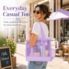 image:imageBluboon Clear Pool Tote Bag Women Beach Bags with Laundry Bag Phone Pouch Cute Bow Tote Fit 40oz Tumbler for Cruise VacationPurple