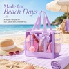 image:imageBluboon Clear Pool Tote Bag Women Beach Bags with Laundry Bag Phone Pouch Cute Bow Tote Fit 40oz Tumbler for Cruise VacationPurple