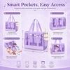 image:imageBluboon Clear Pool Tote Bag Women Beach Bags with Laundry Bag Phone Pouch Cute Bow Tote Fit 40oz Tumbler for Cruise VacationPurple
