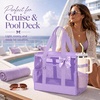 image:imageBluboon Clear Pool Tote Bag Women Beach Bags with Laundry Bag Phone Pouch Cute Bow Tote Fit 40oz Tumbler for Cruise VacationPurple