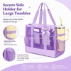 image:imageBluboon Clear Pool Tote Bag Women Beach Bags with Laundry Bag Phone Pouch Cute Bow Tote Fit 40oz Tumbler for Cruise VacationPurple