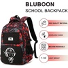 image:imageBluboon Cute Backpack for Girls Kawaii School Backpack with Bowknot amp Pom WideOpen Design Lightweight Kids Backpack with Compartments Aesthetic Bookbag for Elementary Middle SchoolBoyred Doodle 2pcs