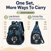 image:imageBluboon Cute Backpack for Girls Kawaii School Backpack with Bowknot amp Pom WideOpen Design Lightweight Kids Backpack with Compartments Aesthetic Bookbag for Elementary Middle SchoolBlue Graffiti 2piece Set