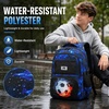 image:imageBluboon Cute Backpack for Girls Kawaii School Backpack with Bowknot amp Pom WideOpen Design Lightweight Kids Backpack with Compartments Aesthetic Bookbag for Elementary Middle SchoolBlueblack Football
