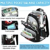 image:imageBluboon Cute Backpack for Girls Kawaii School Backpack with Bowknot amp Pom WideOpen Design Lightweight Kids Backpack with Compartments Aesthetic Bookbag for Elementary Middle SchoolBlack White and Red Graffiti