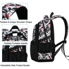 image:imageBluboon Cute Backpack for Girls Kawaii School Backpack with Bowknot amp Pom WideOpen Design Lightweight Kids Backpack with Compartments Aesthetic Bookbag for Elementary Middle SchoolBlack White and Red Graffiti