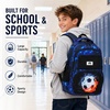 image:imageBluboon Cute Backpack for Girls Kawaii School Backpack with Bowknot amp Pom WideOpen Design Lightweight Kids Backpack with Compartments Aesthetic Bookbag for Elementary Middle SchoolBlueblack Football