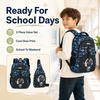 image:imageBluboon Cute Backpack for Girls Kawaii School Backpack with Bowknot amp Pom WideOpen Design Lightweight Kids Backpack with Compartments Aesthetic Bookbag for Elementary Middle SchoolBlue Graffiti 2piece Set