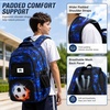 image:imageBluboon Cute Backpack for Girls Kawaii School Backpack with Bowknot amp Pom WideOpen Design Lightweight Kids Backpack with Compartments Aesthetic Bookbag for Elementary Middle SchoolBlueblack Football