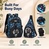 image:imageBluboon Cute Backpack for Girls Kawaii School Backpack with Bowknot amp Pom WideOpen Design Lightweight Kids Backpack with Compartments Aesthetic Bookbag for Elementary Middle SchoolBlue Graffiti 2piece Set