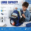 image:imageBluboon Cute Backpack for Girls Kawaii School Backpack with Bowknot amp Pom WideOpen Design Lightweight Kids Backpack with Compartments Aesthetic Bookbag for Elementary Middle SchoolBlueblack Football