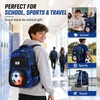 image:imageBluboon Cute Backpack for Girls Kawaii School Backpack with Bowknot amp Pom WideOpen Design Lightweight Kids Backpack with Compartments Aesthetic Bookbag for Elementary Middle SchoolBlueblack Football