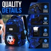 image:imageBluboon Cute Backpack for Girls Kawaii School Backpack with Bowknot amp Pom WideOpen Design Lightweight Kids Backpack with Compartments Aesthetic Bookbag for Elementary Middle SchoolBlueblack Football