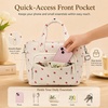 image:imageBluboon Insulated Lunch Bag for Women Stylish Corduroy Lunch Tote with Bottle Holder Fits 40oz Tumbler Leakproof Large Capacity Lunch Bag with Shoulder Strap for Work School PicnicStrawberry Print BeigeL