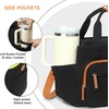 image:imageBluboon Insulated Lunch Bag for Women Stylish Corduroy Lunch Tote with Bottle Holder Fits 40oz Tumbler Leakproof Large Capacity Lunch Bag with Shoulder Strap for Work School PicnicCorduroy Black Brown