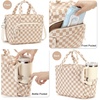 image:imageBluboon Insulated Lunch Bag for Women Stylish Corduroy Lunch Tote with Bottle Holder Fits 40oz Tumbler Leakproof Large Capacity Lunch Bag with Shoulder Strap for Work School PicnicCorduroy Brown White checkered