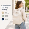 image:imageBluboon School Backpack for Teen Girls Women Laptop Backpack College Bookbags Middle School Travel Work Commuter Back Pack Khaki WhiteA Solid Beige