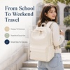 image:imageBluboon School Backpack for Teen Girls Women Laptop Backpack College Bookbags Middle School Travel Work Commuter Back Pack Khaki WhiteA Solid Beige