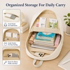 image:imageBluboon School Backpack for Teen Girls Women Laptop Backpack College Bookbags Middle School Travel Work Commuter Back Pack Khaki WhiteA Solid Beige