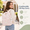image:imageBluboon School Backpack for Teen Girls Women Laptop Backpack College Bookbags Middle School Travel Work Commuter Back Pack Khaki WhiteBeige Base Pink Bow  Heart