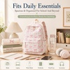 image:imageBluboon School Backpack for Teen Girls Women Laptop Backpack College Bookbags Middle School Travel Work Commuter Back Pack Khaki WhiteBeige Base Pink Bow  Heart
