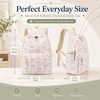 image:imageBluboon School Backpack for Teen Girls Women Laptop Backpack College Bookbags Middle School Travel Work Commuter Back Pack Khaki WhiteBeige Base Pink Bow  Heart