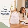 image:imageBluboon School Backpack for Teen Girls Women Laptop Backpack College Bookbags Middle School Travel Work Commuter Back Pack Khaki WhiteBeige Base Pink Bow  Heart