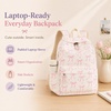 image:imageBluboon School Backpack for Teen Girls Women Laptop Backpack College Bookbags Middle School Travel Work Commuter Back Pack Khaki WhiteBeige Base Pink Bow  Heart