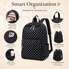 image:imageBluboon School Backpack for Teen Girls Women Laptop Backpack College Bookbags Middle School Travel Work Commuter Back Pack Khaki WhiteBlack Podka Dot