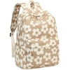 image:imageBluboon School Backpack for Teen Girls Women Laptop Backpack College Bookbags Middle School Travel Work Commuter Back Pack Khaki WhiteBrown Flower 157
