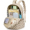 image:imageBluboon School Backpack for Teen Girls Women Laptop Backpack College Bookbags Middle School Travel Work Commuter Back Pack Khaki WhiteBrown White Grid