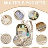 image:imageBluboon School Backpack for Teen Girls Women Laptop Backpack College Bookbags Middle School Travel Work Commuter Back Pack Khaki WhiteBrown White Grid