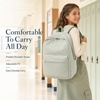 image:imageBluboon School Backpack for Teen Girls Women Laptop Backpack College Bookbags Middle School Travel Work Commuter Back Pack Khaki WhiteGreen  White Striped